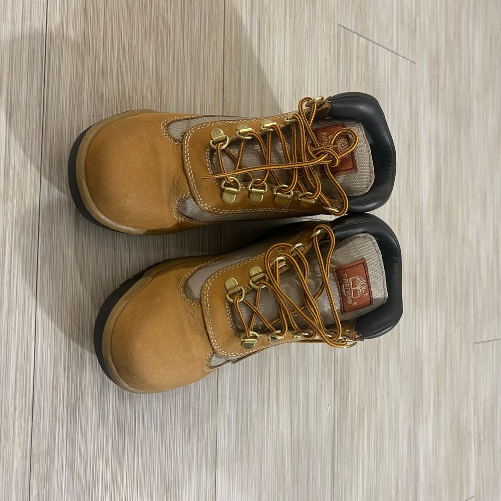 Timberland Kids Tan and Black Lace-Up Boots